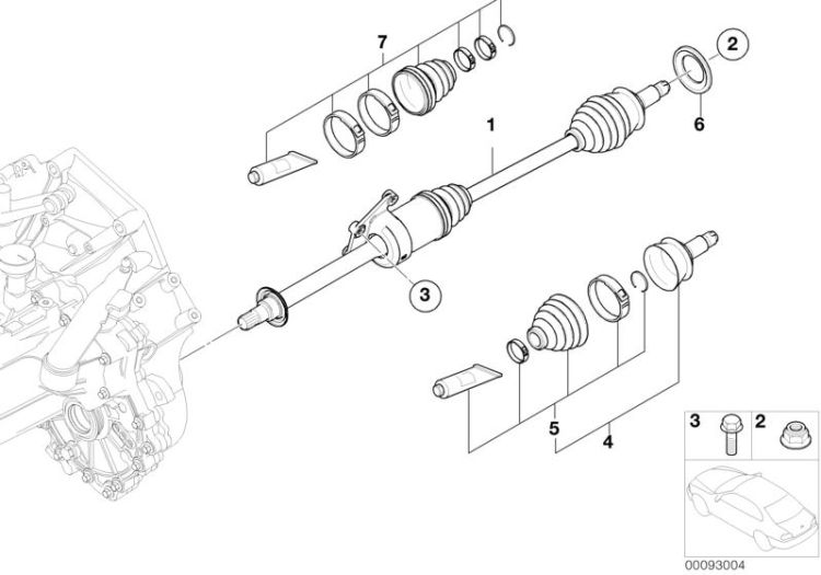 Output shaft front right ->