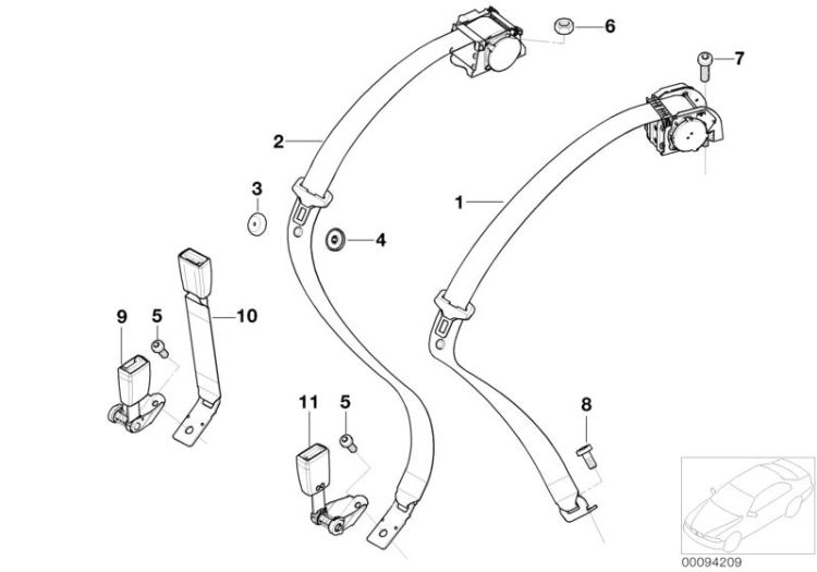 Rear seat belt, basic ->