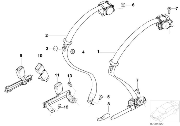 Rear seat belt for comfort seat ->47771720419