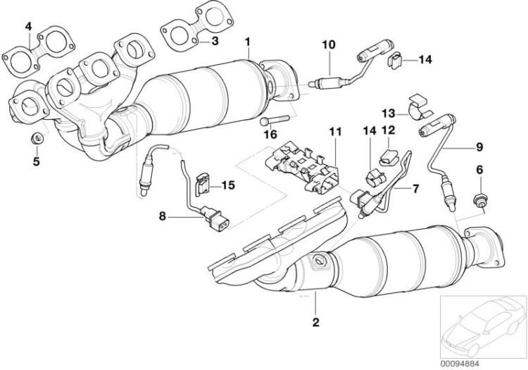 Exhaust manifold with catalyst ->47756180531
