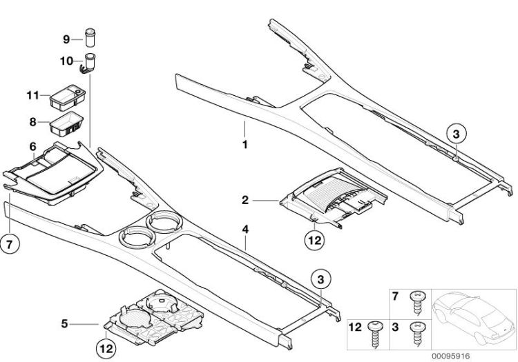 Mounted parts for centre console ->47771031714