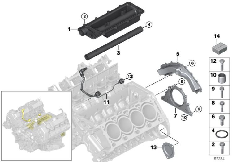 Engine block mounting parts ->1133234
