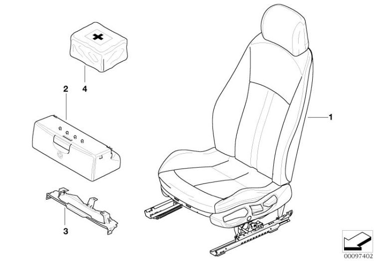 Seat, front, complete seat ->
