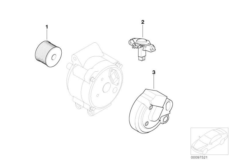 Riemenscheibe Generator, Nummer 01 in der Abbildung