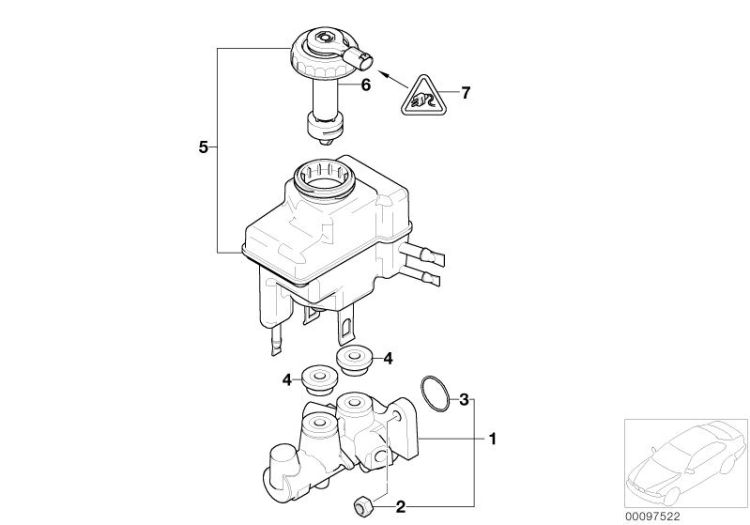 Brake master cylinder/expansion tank ->47771341236