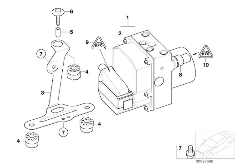 Hydro unit DSC/control unit/fastening ->47771341233