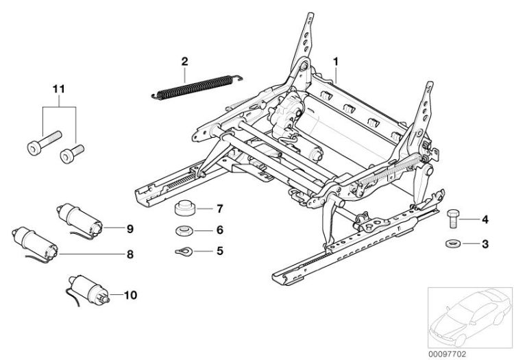 Siege av glissiere electr./pieces sep. ->47607522592