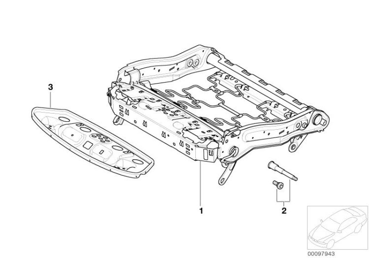 Seat, front, seat frame ->47750523010