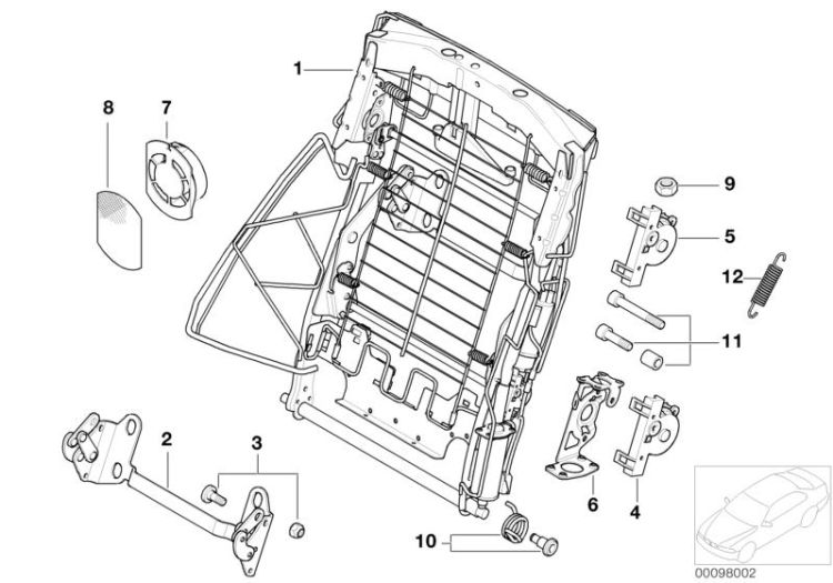 Seat rear, electric, backrest ->47771522957