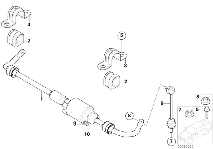 Rear stabilizer bar/Dynamic Drive ->47771331118