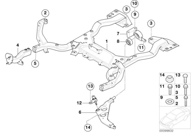 Front axle support/wishbone ->48015310579