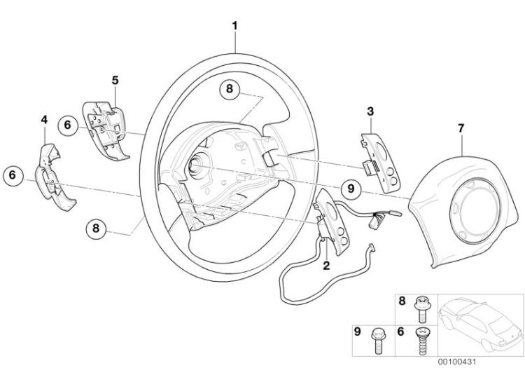 Steering wheel airbag multifunctional ->48015321278