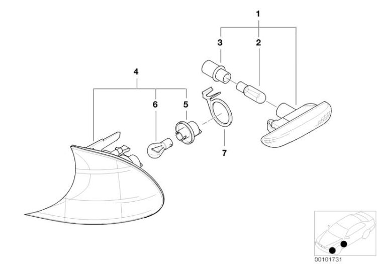 Front/front lateral turn indicator ->47600630557