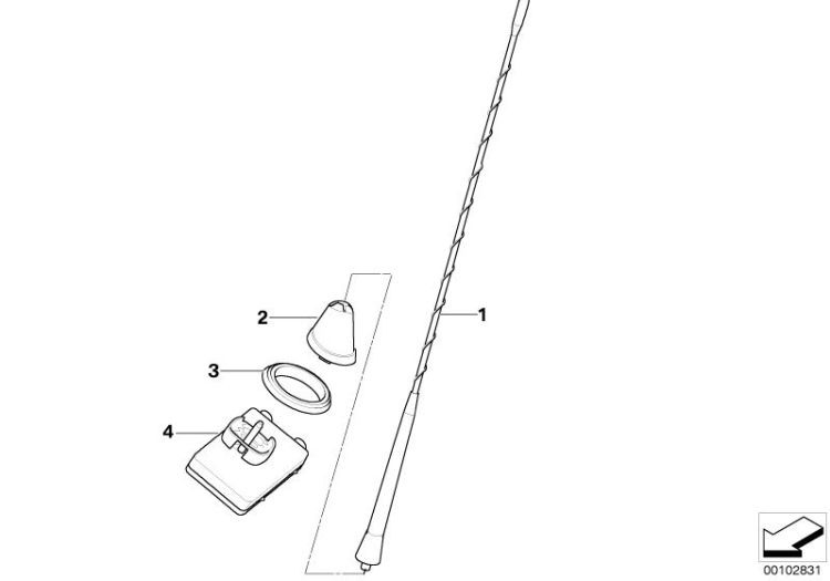 Single components f short rod antenna ->47795651202