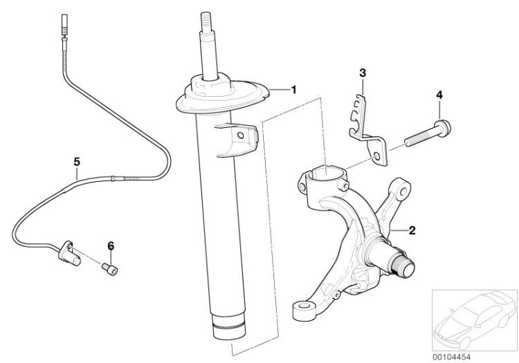 Front spring strut/shock absorber ->47600310407