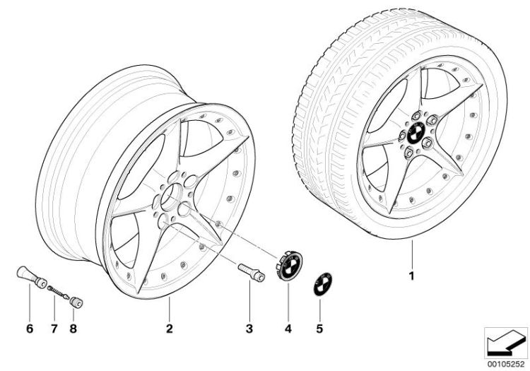 BMW Verbundrad Sternspeiche 108 ->47795360643