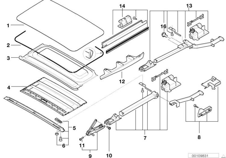 Joint couvercl.toit ouvr.a lever circul., numéro 02 dans l'illustration