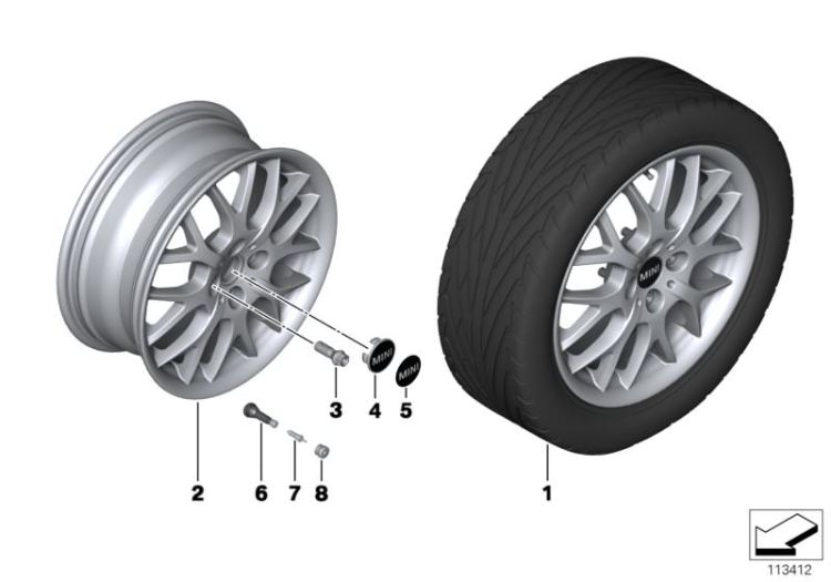 MINI LM Rad Cross Spoke 90 ->