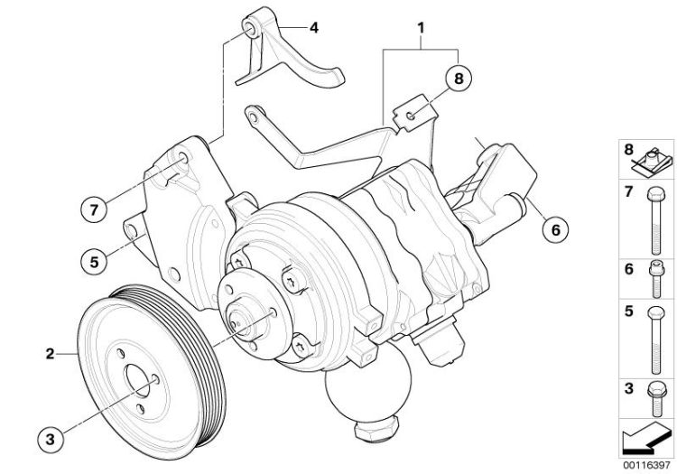 Power steering pump/Dynamic Drive ->47771321375