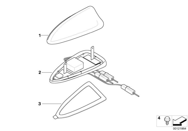 Single parts f telephone roof antenna ->47750651331