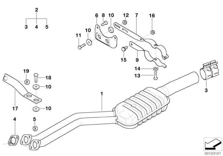 Catalytic converter/front silencer ->47537180366