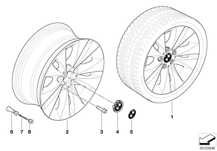 Ruota LL BMW/raggio doppio 116 ->47750360668