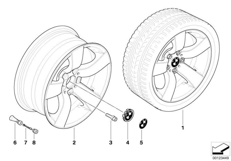 BMW LA wheel, star spoke 122 ->48502360669