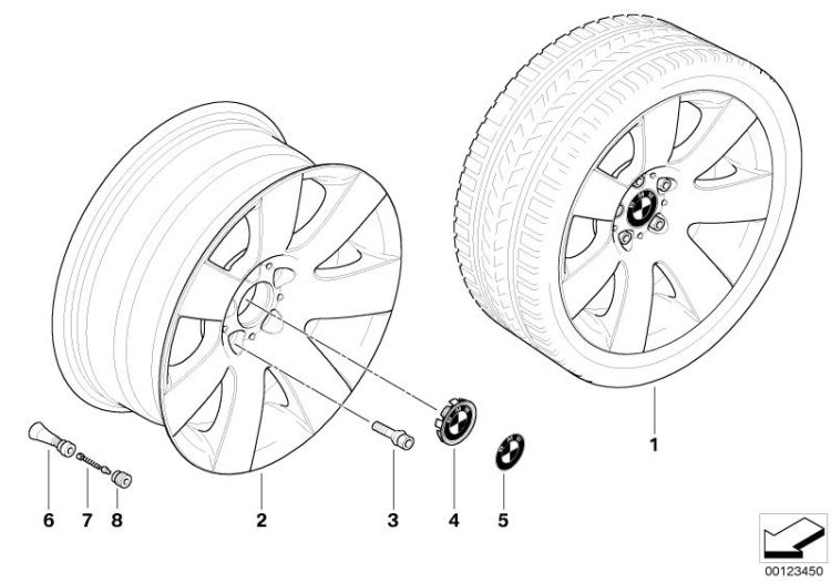 BMW LA wheel, star spoke 123 ->47750360670