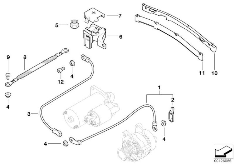 Battery cable ->47452122002