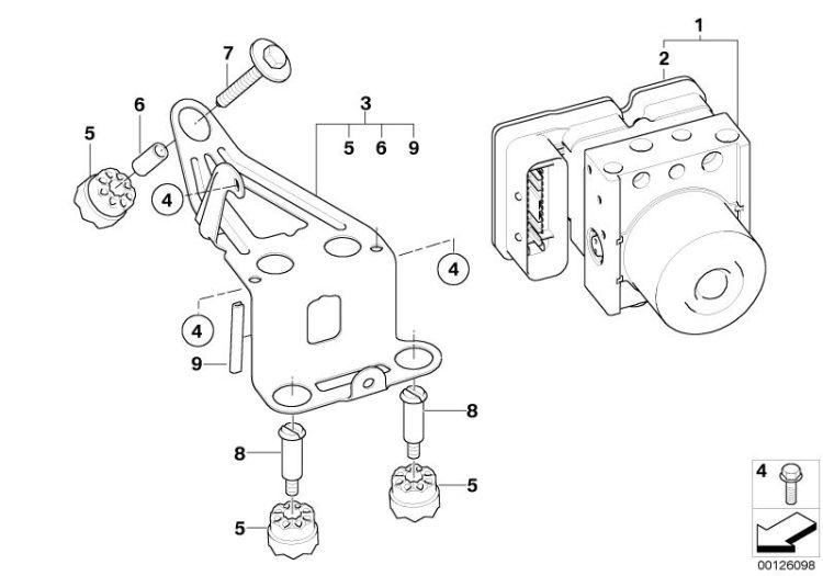 Hydroaggregat ABS/Steuergerät/Halterung ->48015341343