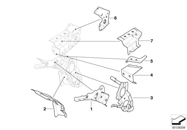 Connect. pcs. front structure/side frame ->47750411547