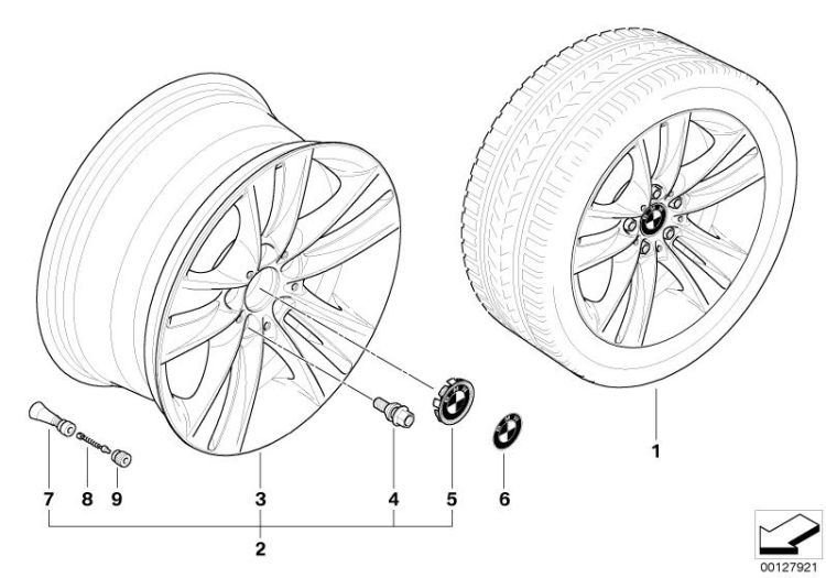 BMW light alloy wheel, spider spoke 153 ->47738360725