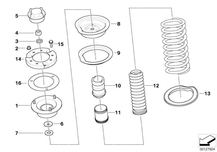 Pièces de palier/semelle de ressort ->47195310079