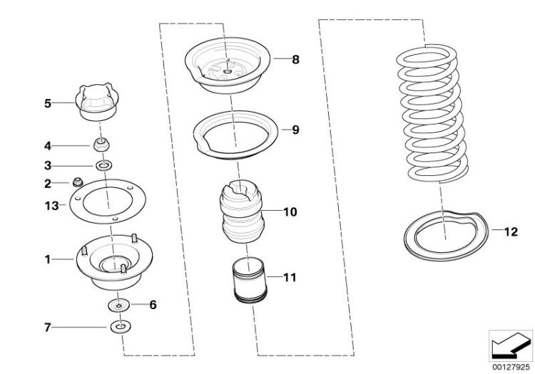 Guide support/spring pad/attaching parts ->47195310079