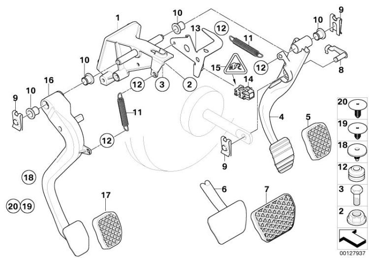 Pedals with return spring ->47790350290