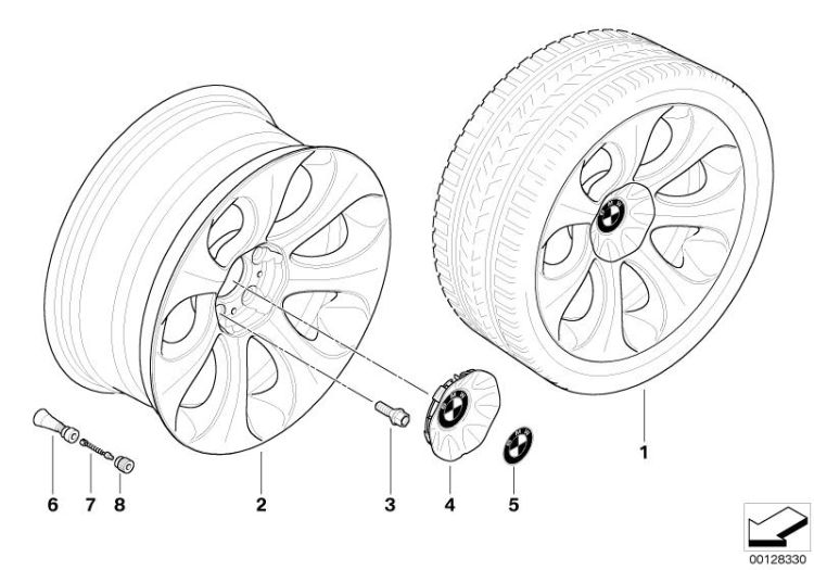 BMW LA wheel, ellipsoid styling 121 ->47765360730