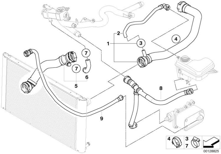 Tuyau de refroidissement d`origine BMW  (17127789723)