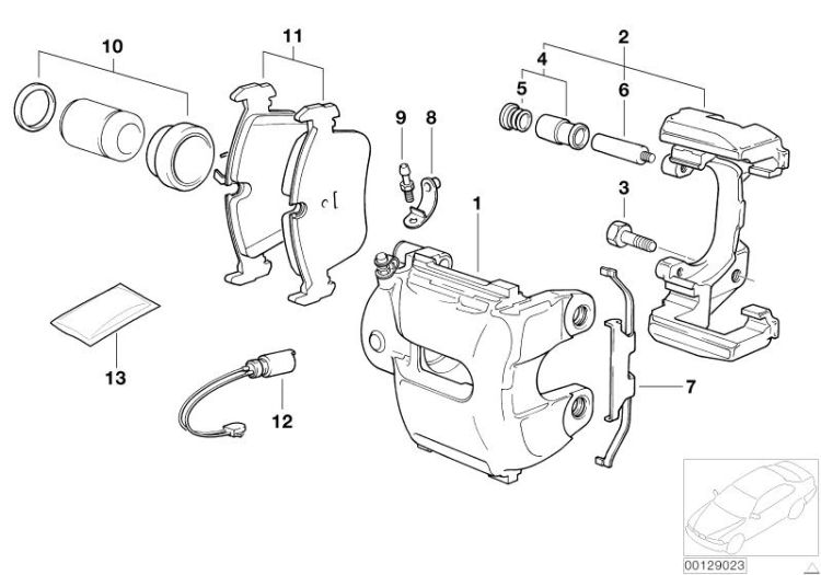 Front wheel brake, brake pad sensor ->49508020010