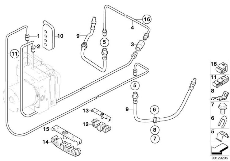 Brake pipe rear ->47789341375