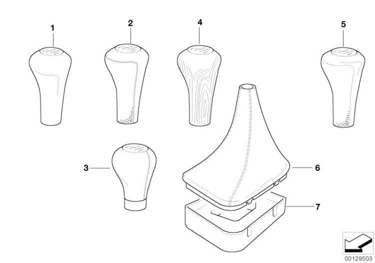 Gear shift knobs/shift lever coverings ->48480523181