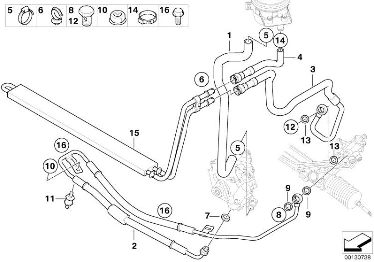 Hydro steering-oil pipes ->47742321479