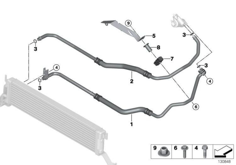 Engine oil cooler pipe ->47742170293