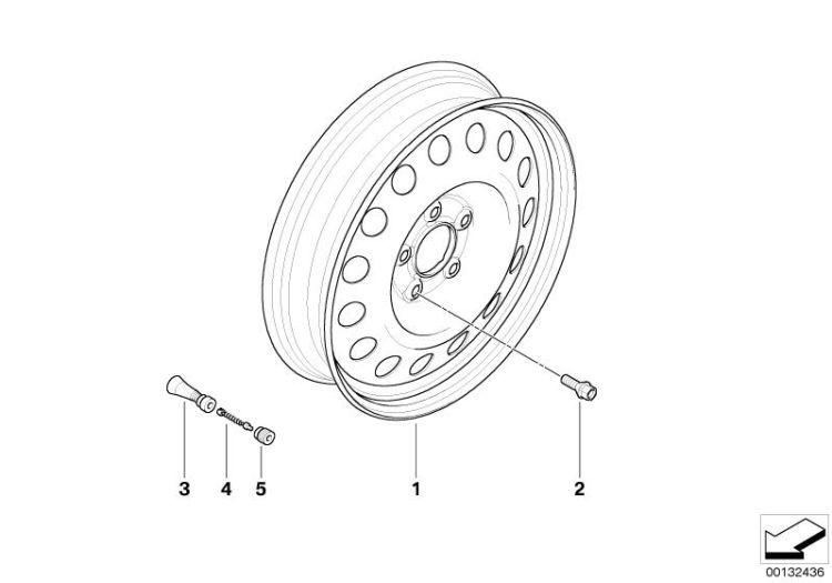 Compact spare wheel, steel, black ->50267361025