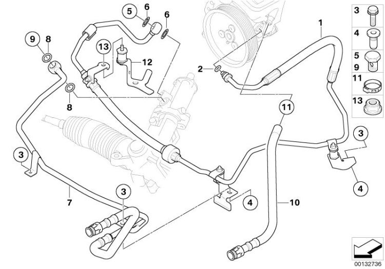 Hydro steering-oil pipes ->47751321442