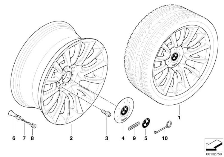 BMW LA Individual wheel V-spoke 152 ->47765360817