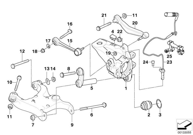 Rear axle support/wheel suspension ->50137331219