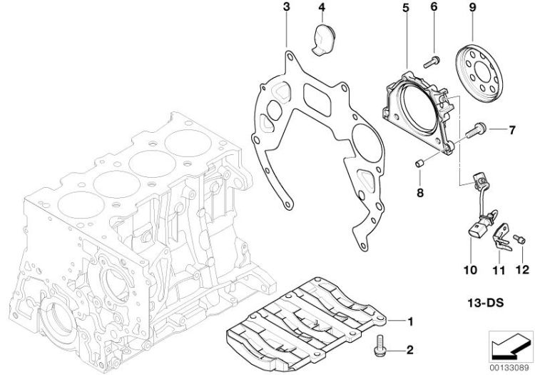 Engine block mounting parts ->47613113307