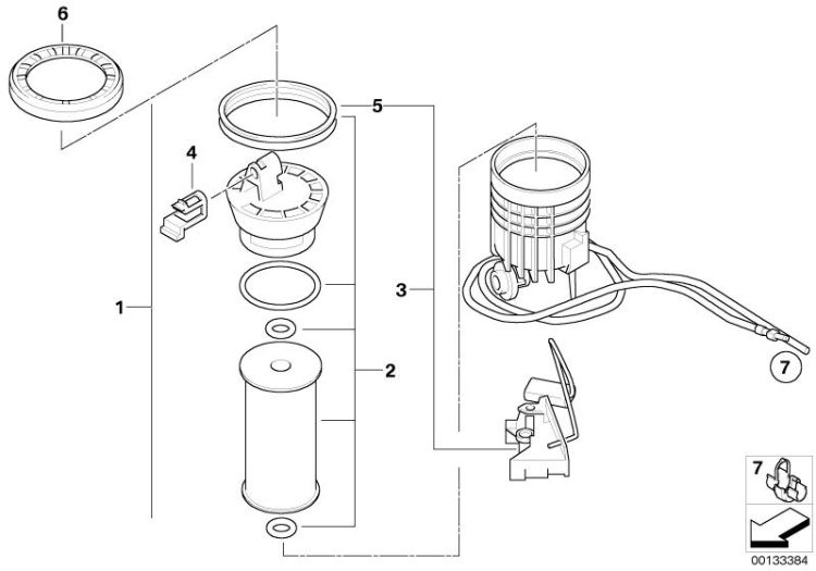 Kraftstofffilter/Füllstandsgeber rechts ->48016160507