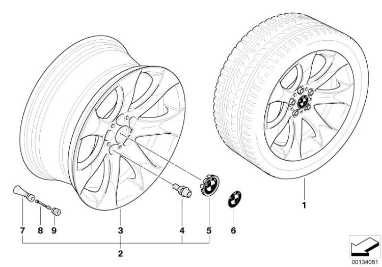 BMW light alloy wheel, V-spoke 168 ->