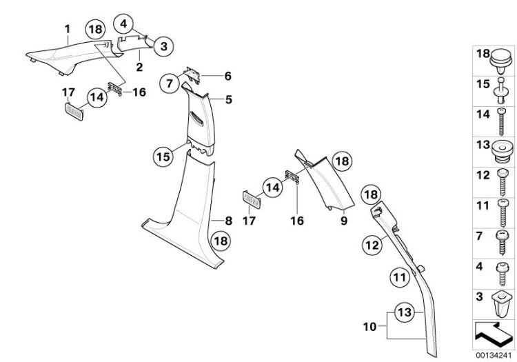 Trim panel A- / B- / C- / D-Column ->47750515146